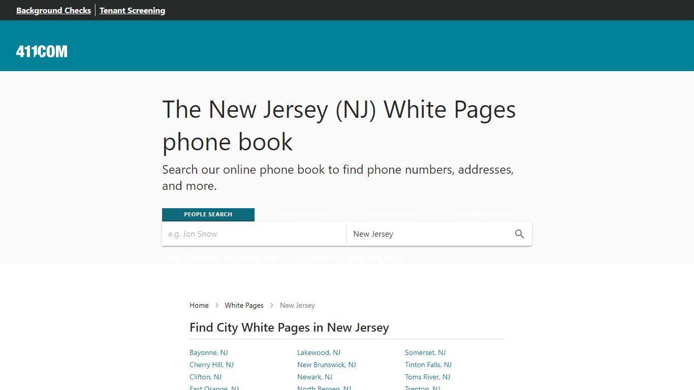 New Jersey White Pages - Phone Book & Directory | 411